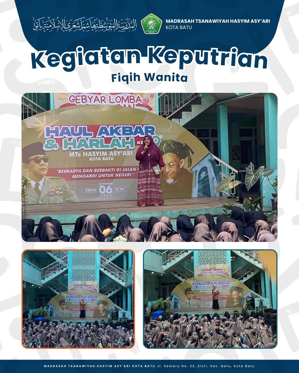 KEGIATAN KEPUTRIAN DI MTs HASYIM ASYARI KOTA BATU ANGKAT TEMA "FIQIH WANITA"